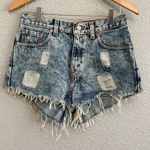 Vintage Levi's 560 Cut-Off Shorts Loose Fit Size‎ 9 JR Acid Wash